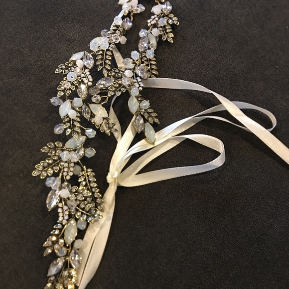Pink Pewter Xoelle Ribbon Headpiece Or Belt